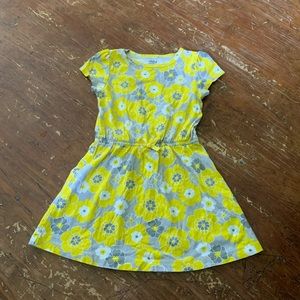 Yellow Floral Short Sleeve Dress